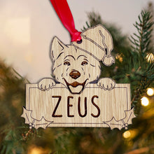 Load image into Gallery viewer, Personalised Akita Dog Bauble - Peeking Design

