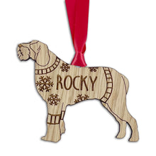 Load image into Gallery viewer, Personalised Italian Spinone Bauble Jumper Dog Bauble - Oak Veneer Wood - Add any name
