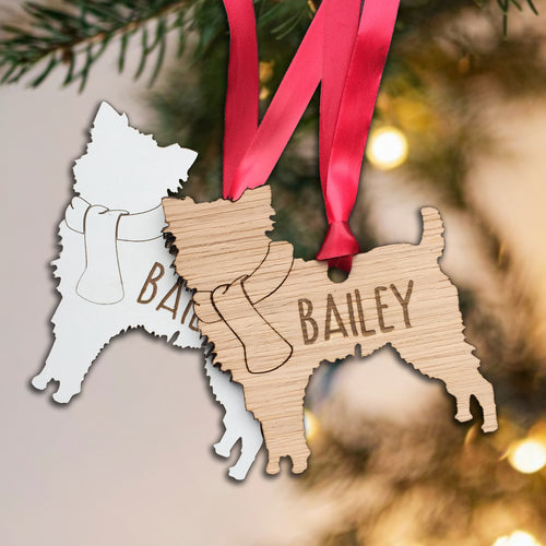 Personalised Dog Christmas Tree Decoration: Affenpinscher