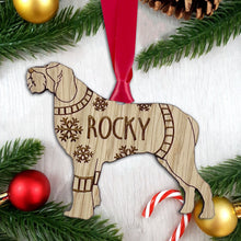 Load image into Gallery viewer, Personalised Italian Spinone Bauble Jumper Dog Bauble - Oak Veneer Wood - Add any name
