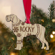 Load image into Gallery viewer, Personalised Italian Spinone Bauble Jumper Dog Bauble - Oak Veneer Wood - Add any name
